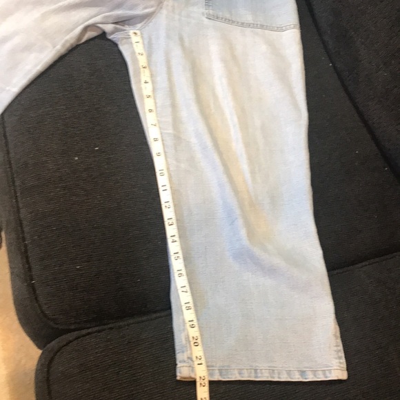 Gloria Vanderbilt Wide Leg Side Slit Capri Denim Light Wash Lace up Front-14P - Picture 11 of 12